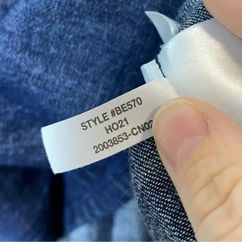 J. Crew Puff Sleeve Smocked Chambray Top